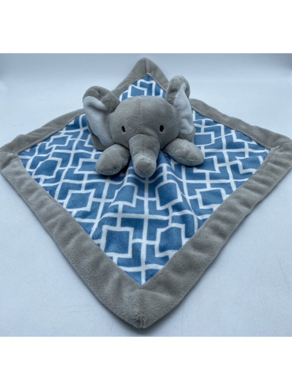 Levtex Baby Elephant Lovey Plush Security Blanket Infant Toy 11” X 11”